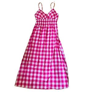 She’s Cool- Hot Pink, Gingham, Plaid, Sundress • Size Medium